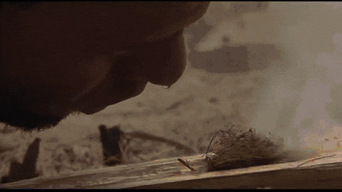 Cast Away Tom Hanks Creates Fire GIF