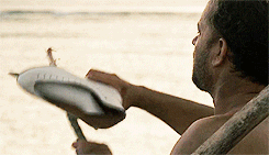Cast Away Tom Hanks Sharpening Stick GIF