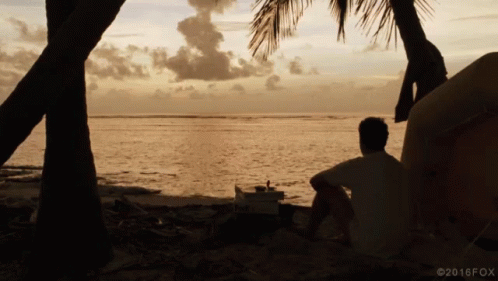 Cast Away Tom Hanks Staring At The Ocean GIF