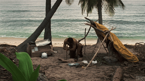 Cast Away Tom Hanks Trying To Start Fire GIF