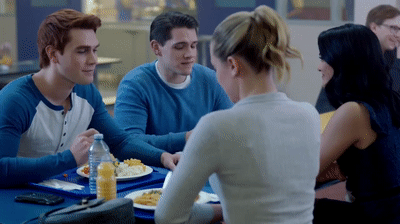 Cast Of Riverdale Eating Lunch Together GIF