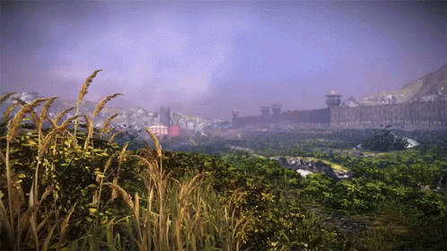 Castle Surrounded By Trees And Grass GIF