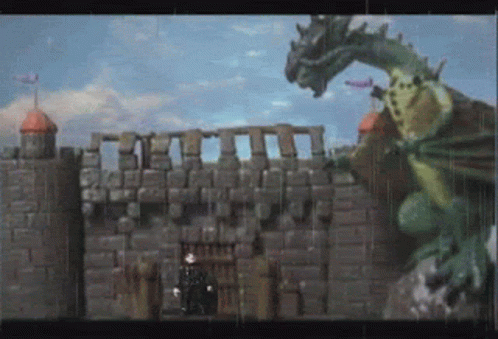 Castle With Dragon Standing in Front