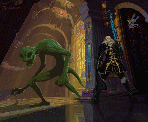 Castlevania Alucard Hiding Monster GIF
