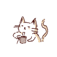 Cat And Coffee Sticker GIF