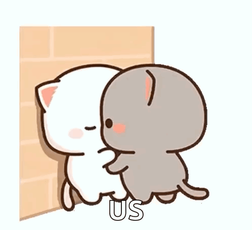 Cat and Dog Hugging on Wall