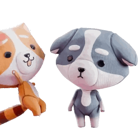 Cat and Dog Standing Together