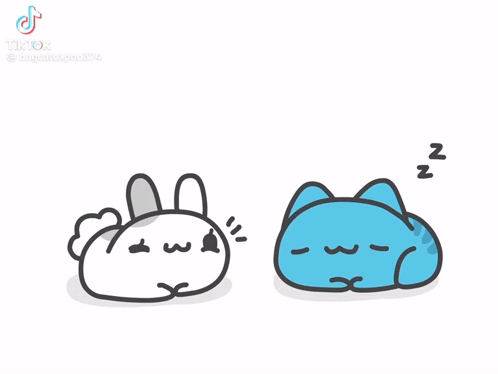 Cat and Monster With Hearts Coming Out of Mouth