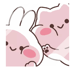 Cat and Rabbit Holding Hands