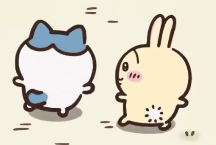 Cat And Rabbit Standing Together GIF