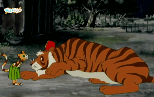 Cat and Tiger Cartoon with Tigers