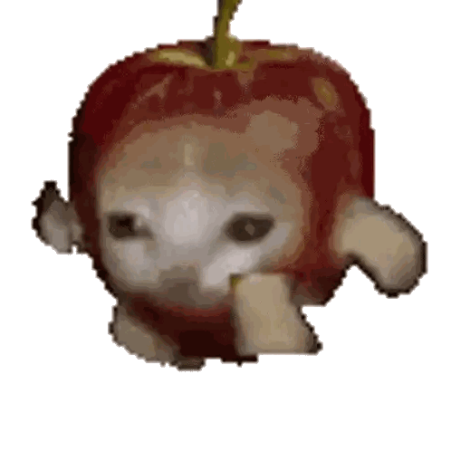 Cat Apple with Banana Mouth