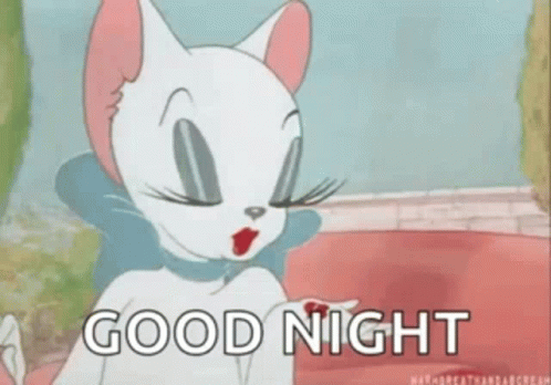 Cat Blowing Kiss Good Night
