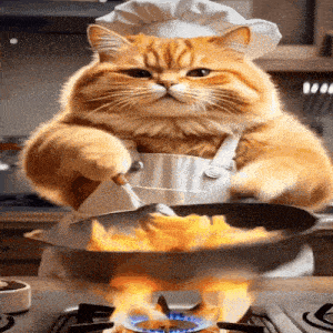 Cat Cooking Gif GIF