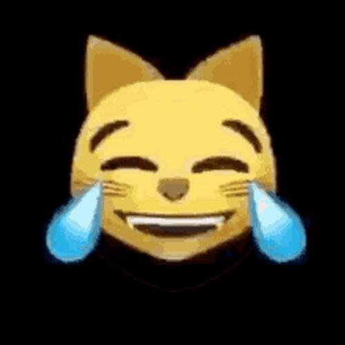 Cat Crying Emoji While Laughing GIF