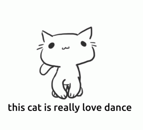 White Cat Animated Happy Dance GIF