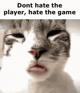 Cat Dont Hate the Player Hate the Game