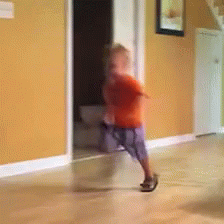 Cat Drop Kick On A Running Kid GIF