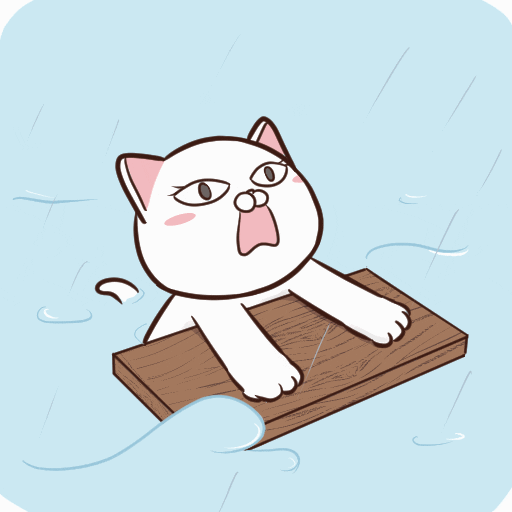 Cat Drowns Trying To Stay Afloat Animation GIF