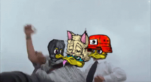 Cat Duck and Duck With Letter G on Hats