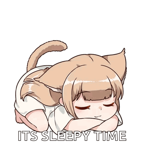 Cat Ear Girl Sleeping Its Sleepy Time GIF