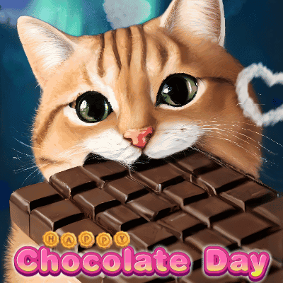 Cat Eating Chocolate Bar