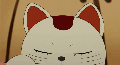 Cat Eating Noodles with Fork in Mouth