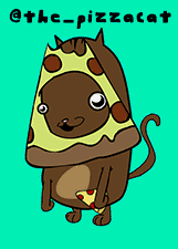 Cat Eating Pizza Cute Animated GIF