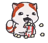 Cat Eating Popcorn Bucket