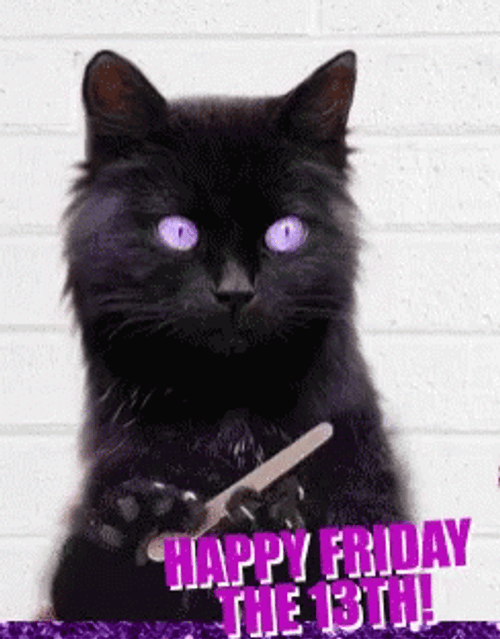 Cat Filing Nails Happy Friday The 13th Salem GIF