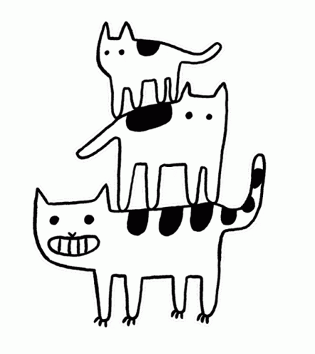 Cat Gang Of Three GIF