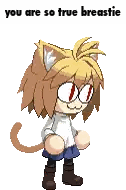 Cat Girl Holding Lollipop and Words