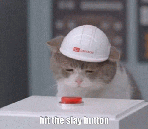 Cat Hit The Slay Button GIF