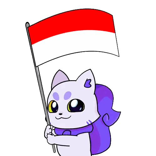 Cat Holding B Flag
