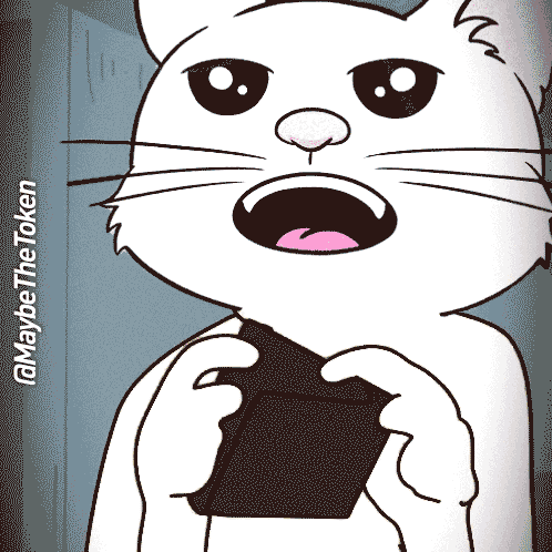 Cat Holding Black Object Saying Token GIF
