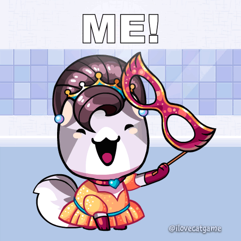 Cat Holding Carnival Mask With Me GIF