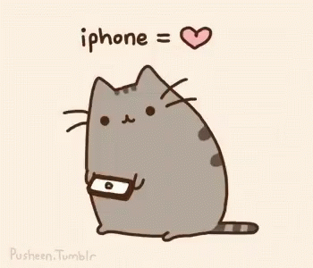 Cat Holding Cell Phone iPhone Equals Heart