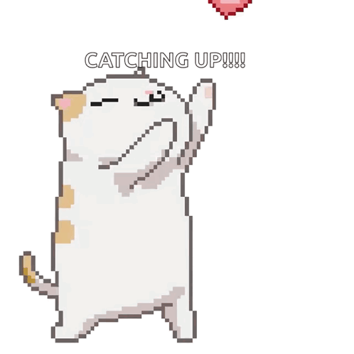 Cat Holding Heart Catching Up GIF
