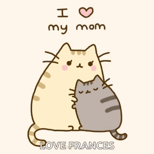 Cat Holding Kitten With Heart Face