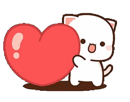 Cat Holding Large Heart