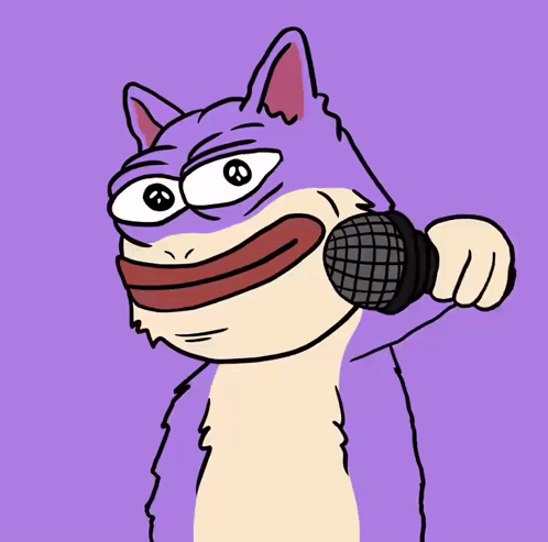 Cat Holding Microphone and Waving