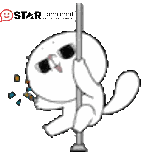 Cat Holding Pole with Star Tamilchat