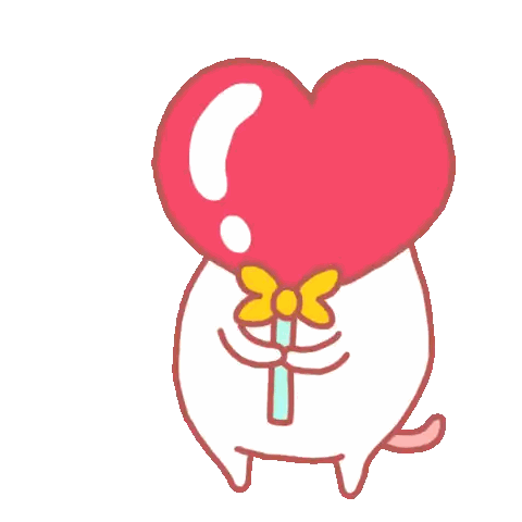 Cat Holding Red Heart Balloon