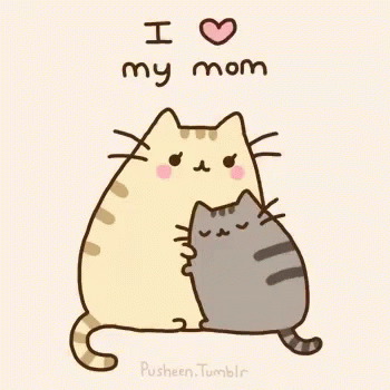 Cat Hugging Another Cat I Love My Mom
