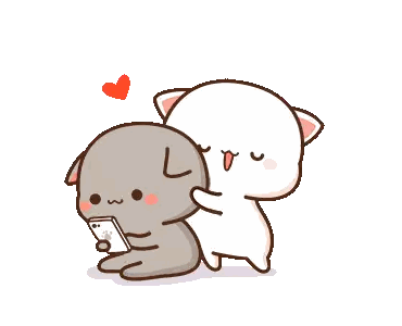 Cat Hugging Another with Heart