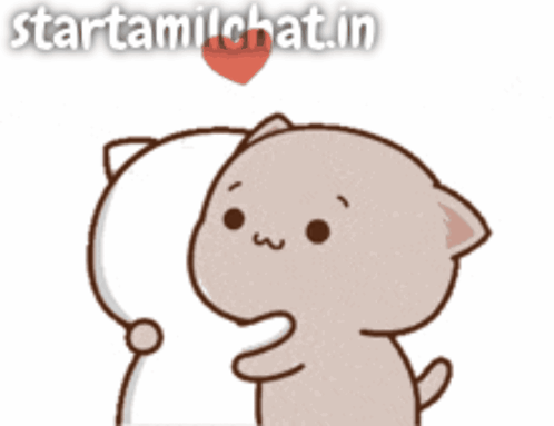Cat Hugging Another with Heart Startamilkchat.in