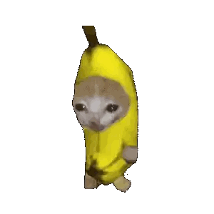Cat in Banana Costume