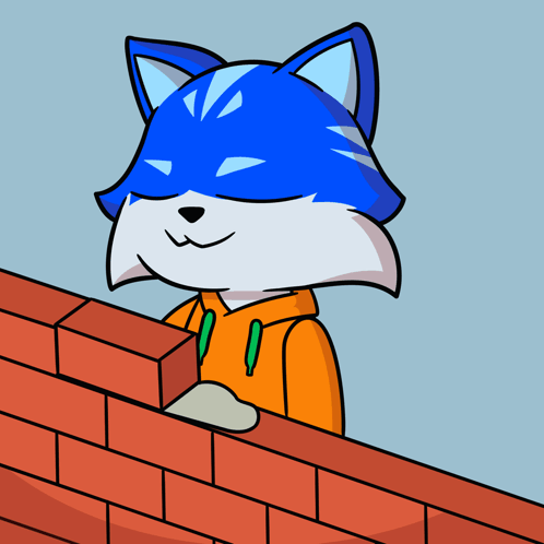 Cat in Blue Mask and Orange Hoodie