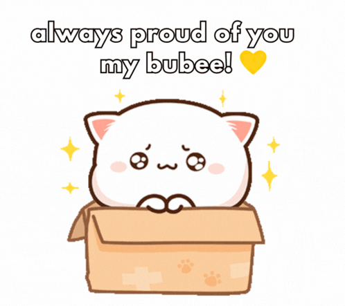 Cat In Box Saying Always Proud Of You My Bubee GIF