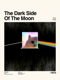 Cat in Cube Dark Side of Moon